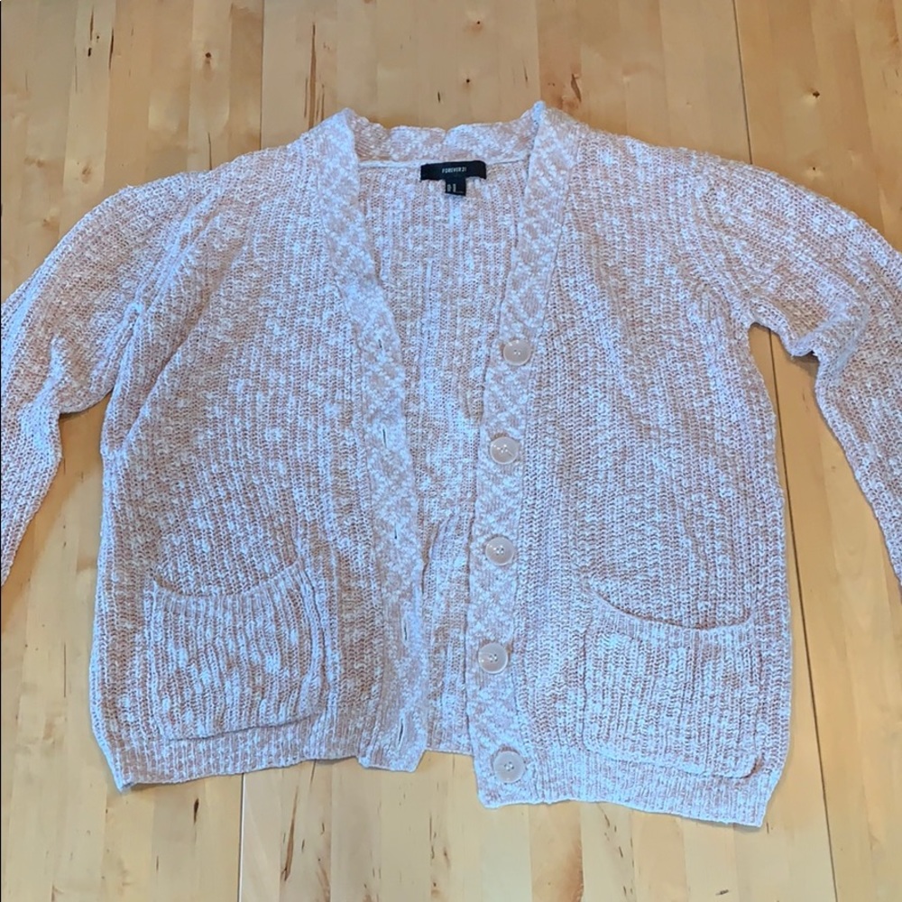 Pink and white cardigan